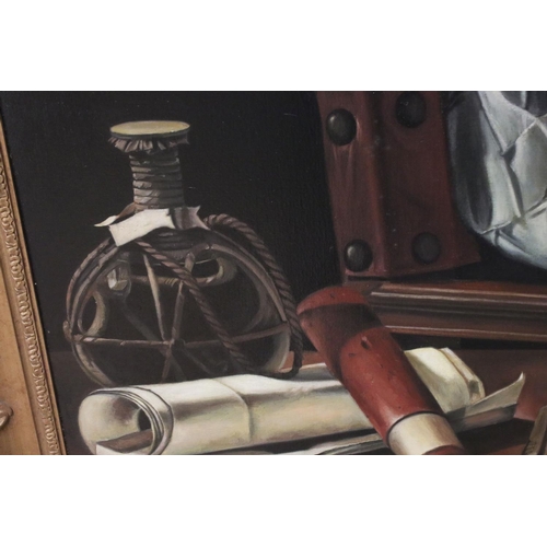 94 - Barrington Bramley (b.1950), After Caravaggio, Large Oil Painting on Canvas of The Musician conjure,... 