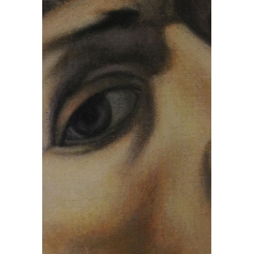 94 - Barrington Bramley (b.1950), After Caravaggio, Large Oil Painting on Canvas of The Musician conjure,... 