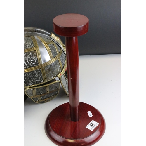 96 - Replica Sutton Hoo Helmet on Stand, 40cms high