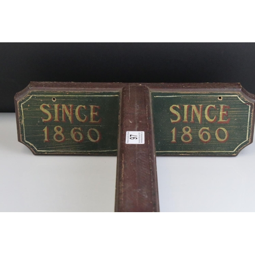 97 - Reproduction Victorian Wooden Shop Sign for ' Clock Maker Parker & Son ', 43cms long