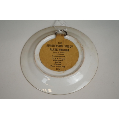 396 - Pair of Oriental hand painted ceramic plates depicting fighting cockerels