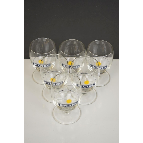 403 - A set of six French Ricard glasses with decanter.