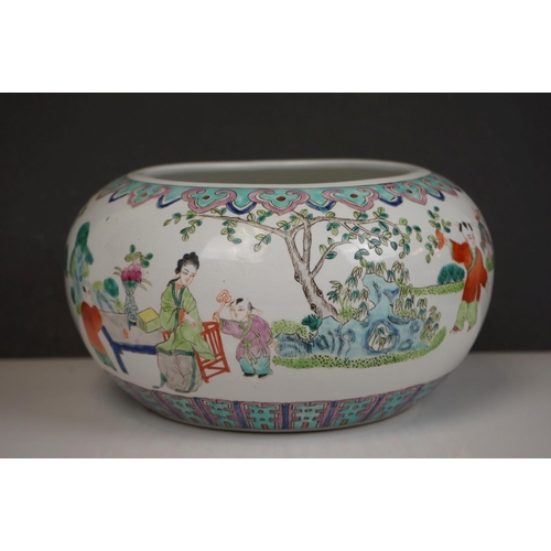 406 - A pair of large Chinese squat vases with character marks to base.