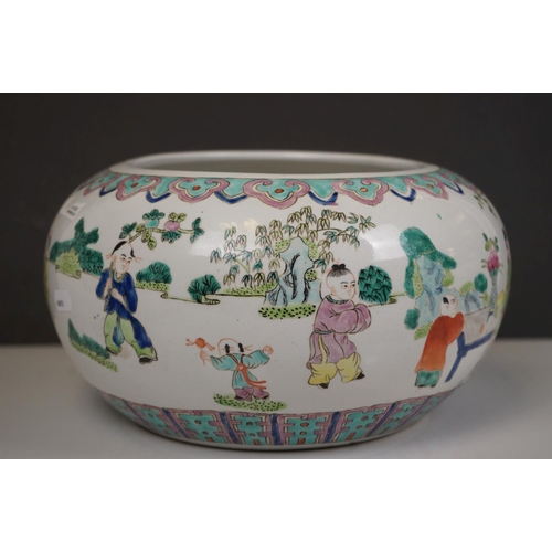 406 - A pair of large Chinese squat vases with character marks to base.