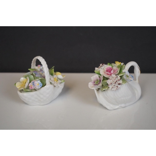 410 - A collection of mixed ceramics and glass ware to include Royal Doulton flower baskets and glass pape... 