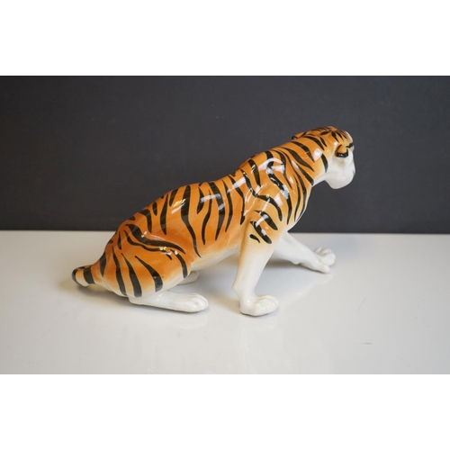 415 - Four Russian Lomonsov figures to include Stag, Tiger Cheetah and Fawn.