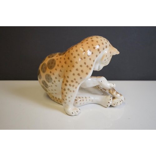 415 - Four Russian Lomonsov figures to include Stag, Tiger Cheetah and Fawn.