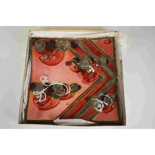 421 - A Sitzendorf wall pocket with cherub Decoration, two floral wall pockets, a ceramic art pottery bowl... 