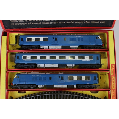 13 - Three boxed Triang Hornby OO gauge train sets to include The Blue Pullman, RS607 Local Passenger Set... 