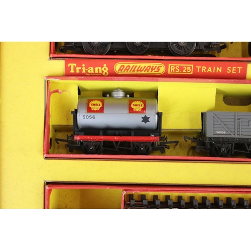 16 - Three boxed Triang OO gauge train sets to include RS25, RO and Princess Elizabeth set plus a boxed T... 