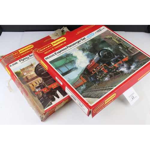 17 - Boxed Hornby R508 Flying Scotsman Set with locomotive, 2 x coaches and track and a boxed Hornby RS60... 