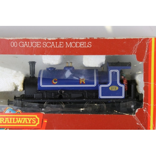 47 - Five OO gauge locomotives to include boxed Hornby R057 Caledonian 0-4-0 Loco Saddle Tank (poor box),... 