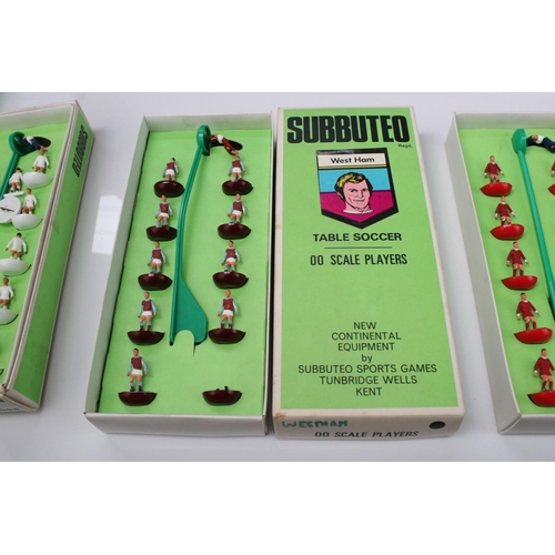 207 - Subbuteo - Five boxed HW Subbuteo teams to include Manchester City, Liverpool (some reglues), Leeds ... 