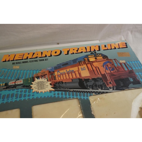 70 - Three boxed HO Gauge train sets to include 2 x Mehano  (356 Train Line & 357 Train Line) and Jouef 7... 