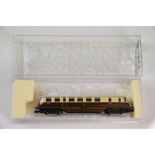 90 - Three boxed N gauge engine / rolling stock to include 2 x Dapol (NC023 B Set GWR 6736 Revised Bogie ... 