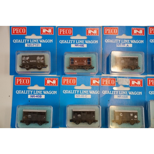 91 - 16 Boxed / carded N gauge items of rolling stock to include 10 x Peco, 3 x Lima, 2 x Fleischmann & 1... 