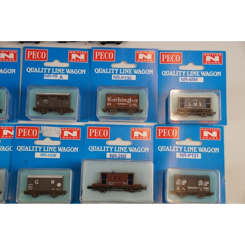 91 - 16 Boxed / carded N gauge items of rolling stock to include 10 x Peco, 3 x Lima, 2 x Fleischmann & 1... 