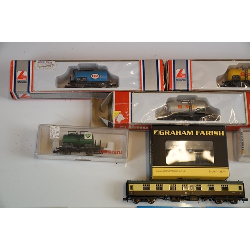 91 - 16 Boxed / carded N gauge items of rolling stock to include 10 x Peco, 3 x Lima, 2 x Fleischmann & 1... 