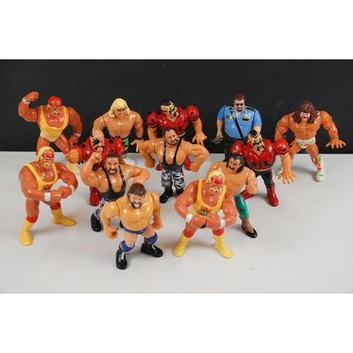 WWF / WWE - 13 Original play worn Hasbro WWF figures to include 3 x Hulk  Hogan (2 variants), Big Bos