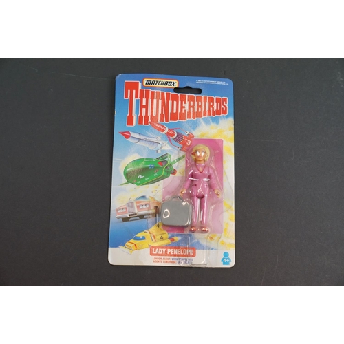 202 - 15 Carded Matchbox Thunderbirds figures in vg condition, some duplicated but onto different design c... 