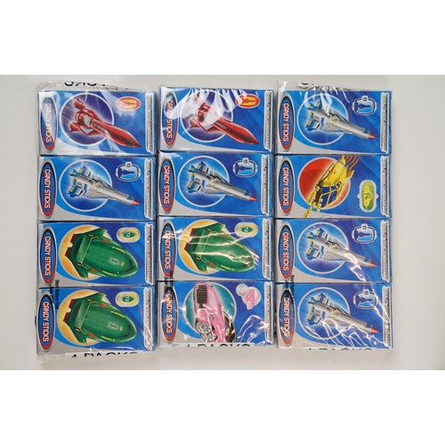 203 - Thunderbirds - Seven cardedBandai / FEVA Thunderbird diecast models plus 3 x unopened 4 packs of Thu... 