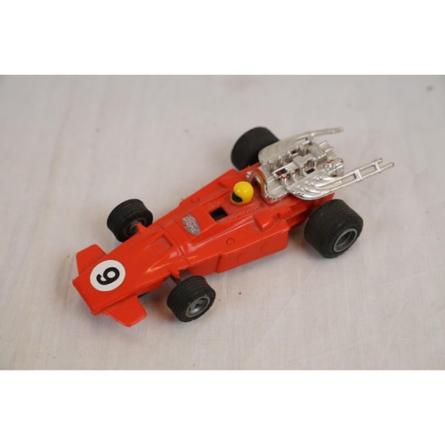 218 - Quantity of Scalextric track, plus five playworn slot cars and two controllers