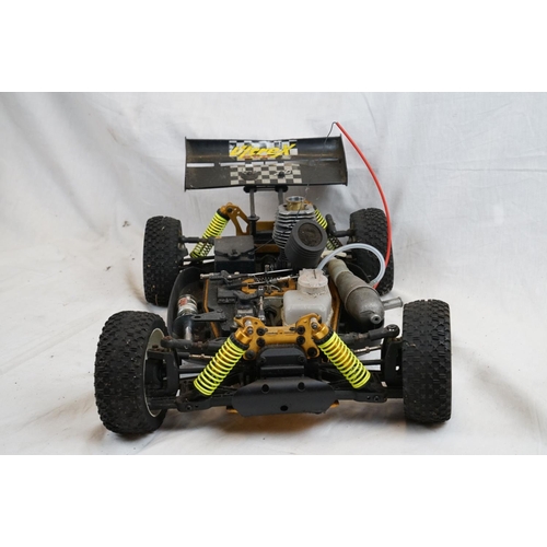 402 - A RC car buggy 1/8 scale Protech Ultrex Evo Nitro 0.21 4WD engine together with a CEN GSR 5.0 Nitro ... 