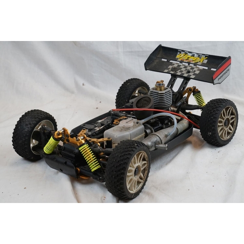 402 - A RC car buggy 1/8 scale Protech Ultrex Evo Nitro 0.21 4WD engine together with a CEN GSR 5.0 Nitro ... 