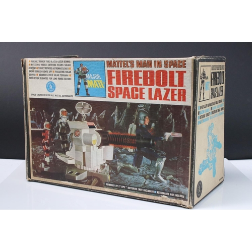 219 - Boxed Mattel Man In Space Major Matt Firebolt Space Lazer, grubby and showing play wear, fair box wi... 
