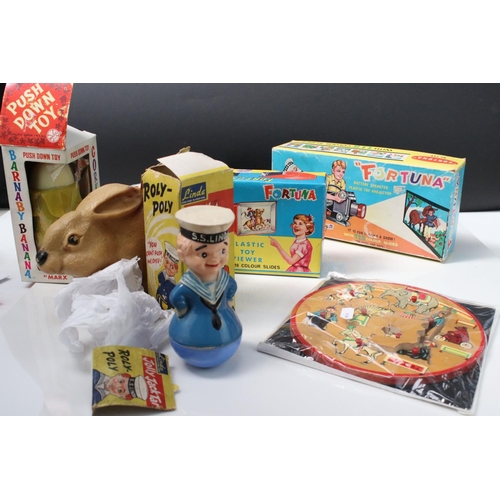 224 - Collection of vintage toys to include boxed Kim Toys Blow Football, boxed Linda Jolly JackTar, boxed... 