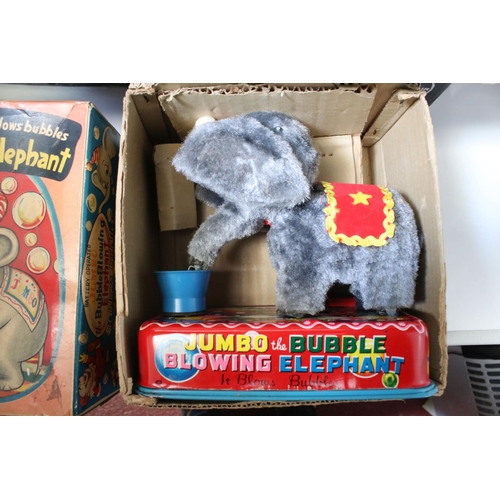 227 - Group of mixed toys to include Fisher Price Jack In The Box, boxed Jumbo The Bubble Blowing Elephant... 