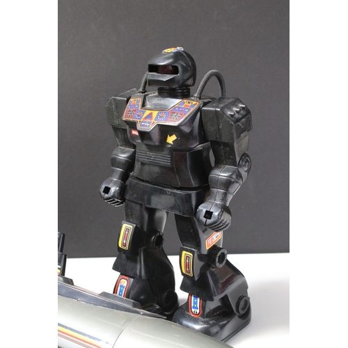 229 - Group of mixed toys to include wooden puppets, plastic robot, plastic submarine etc