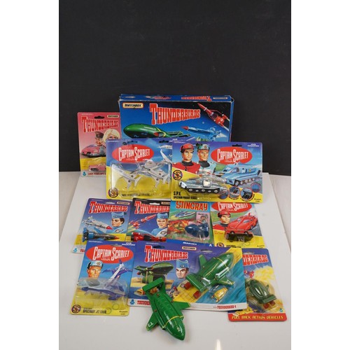 201 - Collection of carded & boxed Gerry Anderson vehicles and figures to include 5 x Matchbox Thunderbird... 
