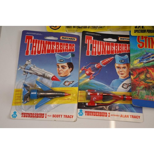 201 - Collection of carded & boxed Gerry Anderson vehicles and figures to include 5 x Matchbox Thunderbird... 