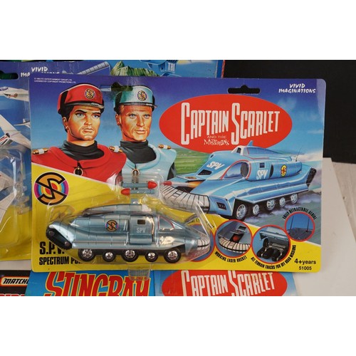 201 - Collection of carded & boxed Gerry Anderson vehicles and figures to include 5 x Matchbox Thunderbird... 