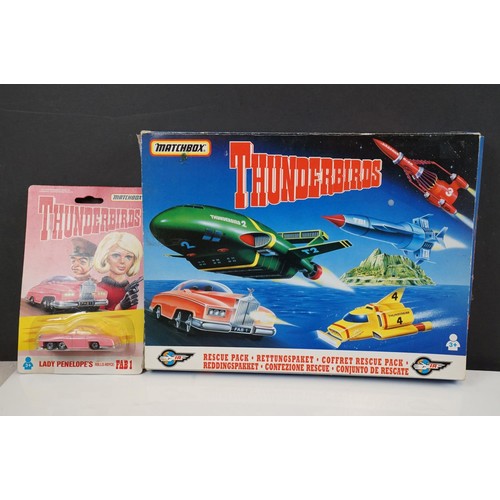 201 - Collection of carded & boxed Gerry Anderson vehicles and figures to include 5 x Matchbox Thunderbird... 