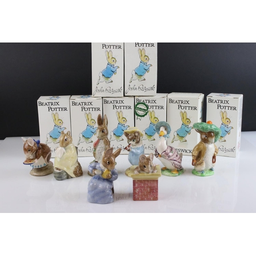 10 - Eight boxed Beswick Beatrix Potter to include Cottontail 1985, Tom Thumb 1987, Jemima Puddleduck 194... 