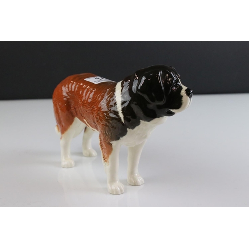 105 - Collection of Four Beswick Animals including St Bernard Corna Garth Stroller, Panda, Cat and Blue Ti... 