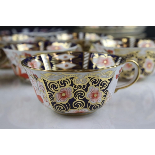 113a - Set of Six Royal Crown Derby Imari Patterned Tea Cups and Saucers together with Royal Crown Derby Bo... 