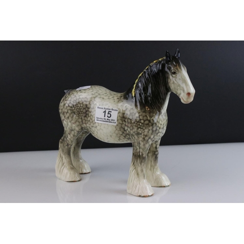 15 - Beswick Rocking Horse Grey Shire Mare, model 818