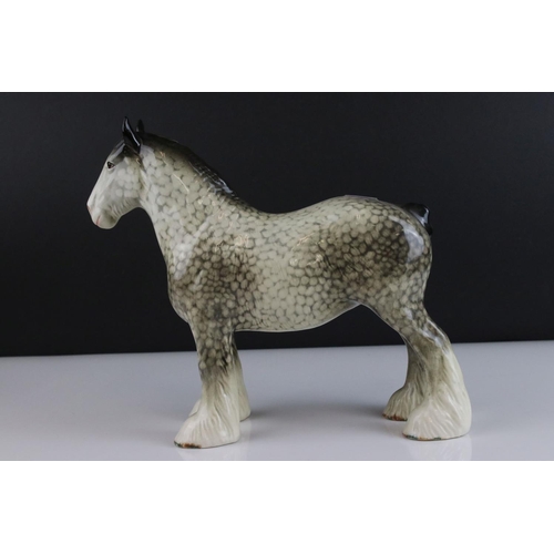 15 - Beswick Rocking Horse Grey Shire Mare, model 818