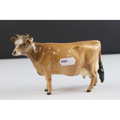 18 - Beswick Jersey Cow ' Ch. Newton Tinkle ' model 1345 and Beswick Jersey Calf, model 1249d