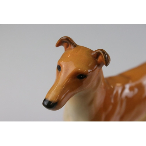 21 - Two Beswick Dogs - Smooth Haired Terrier ' Endon Black Rod ' model 964 and Greyhound ' Jovial Roger ... 