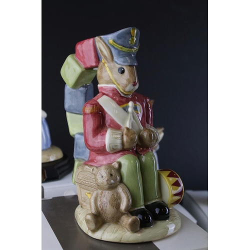 29 - Eight Boxed Ceramic Bunnykin Figures including Five Royal Doulton Classics ( Toy Soldier, Bathnight ... 