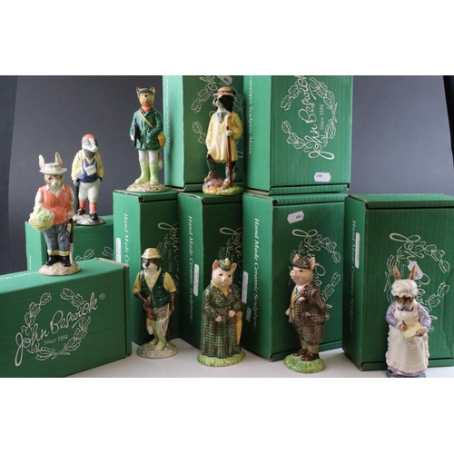 31 - Eight Boxed John Beswick Figures including Gardener Rabbit, Fisherman Otter, Huntsman Fox, The Lady ... 