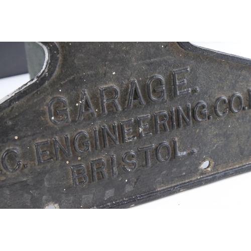 39 - Early 20th century Cast Metal Advertising Sign for ABC Garage, M.A.C Engineering Co Ltd, Bristol, 59... 