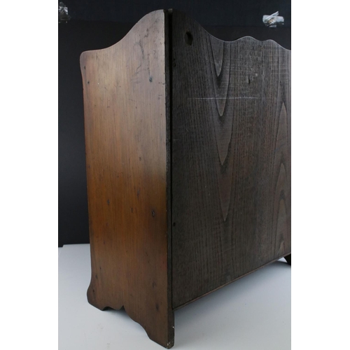 41 - Early 20th century Oak Table Top Smoker's Cabinet, the two glazed doors opening to a fitted interior... 