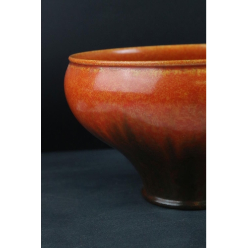 8 - Pilkington's Royal Lancastrian Mottle Orange Glazed Bowl, shaped number 2469, 13cms high