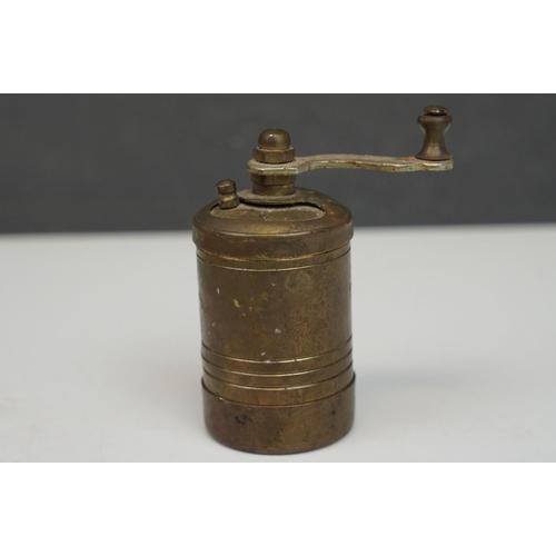 180 - Vintage brass spice mill grinder