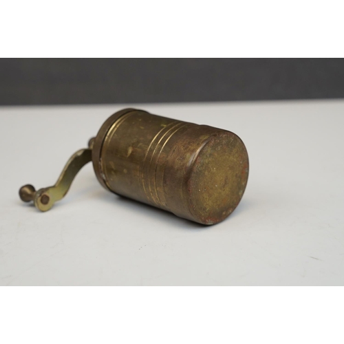 180 - Vintage brass spice mill grinder